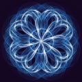 A mesmerizing digital artwork featuring a symmetrical, kaleidoscope-like pattern