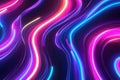 A mesmerizing digital artwork of swirling neon light trails forming intricate, fluid patterns