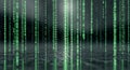Green Matrix Digital Rain Background with Code Falling Royalty Free Stock Photo