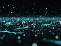 A mesmerizing digital landscape with glowing blue data streams and particles Royalty Free Stock Photo