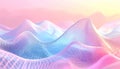 A mesmerizing digital landscape of iridescent neon waves featuring complex light blue and magenta textures blending subtle Royalty Free Stock Photo