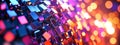Mesmerizing digital neon cubes pulse in a vibrant spectrum, creating a futuristic mosaic