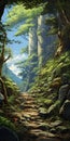 Miyazaki Hayao Inspired Anime Wallpaper With Detailed Mountainous Vistas