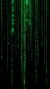 Digital Rain of Green Numbers on Black Background Royalty Free Stock Photo