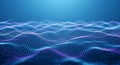 Abstract digital wave pattern with glowing particles futuristic technology background Royalty Free Stock Photo