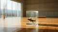 A fish in a glass box Royalty Free Stock Photo