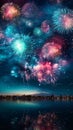 a mesmerizing display of cosmic fireworks in the black sky