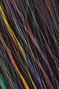 intricate threads and lines scattered on a dark background generated by ai