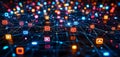 A Mesmerizing Display of 3D Networked Icons Representing
