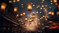 A mesmerizing display of lanterns lighting up the night