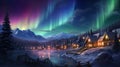 A mesmerizing display of northern lights illuminating