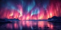 A mesmerizing display: Northern lights painting colorful curtains in the sky. Concept Northern Royalty Free Stock Photo
