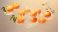 A mesmerizing display of peeled tangerines floating weightlessly in a high-tech laboratory, AI generated