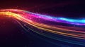 A mesmerizing display of rainbow-colored sparks and plasma light trails, vibrant and full of energy, Ai Generated