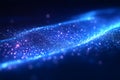 Abstract Blue Particle Wave Futuristic Background Design for Digital Projects Generative AI Royalty Free Stock Photo