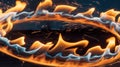 Ring of Fire and Sparks Create Mesmerizing Pattern on a Dark Background Royalty Free Stock Photo