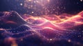 Mesmerizing display of vivid particle wave visualizing sound and music in a captivating manner