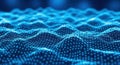 Futuristic blue digital landscape of connected dots representing big data and network communication Royalty Free Stock Photo