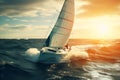 Luxury Yacht Sailing in the Boundless Open Seas