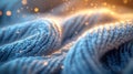 Mesmerizing Fabric Fibers Bathed in Soft Directional Lighting with Gradient 80s Inspired Background
