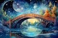 Whimsical starlight bridges in Fantasy - Generative AI