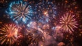 Mesmerizing fireworks a spectacular display of sparkles and explosions in the night sky Royalty Free Stock Photo