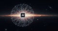 AI Neural Network Visualization in Space Royalty Free Stock Photo