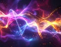 Vibrant Quantum Energy Waves Background Royalty Free Stock Photo