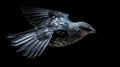 A slow-motion shot of a bird flying created with Generative AI