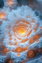 mesmerizing fractal garden with glowing orange details and intricate patterns, creating surreal atmosphere