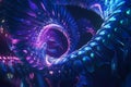 A mesmerizing fractal inspired digital artwork with intricate swirling patterns that form a