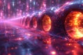Mesmerizing fusion abstract realism art of futuristic zouk dance performance on dynamic dancefloor