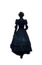 woman walking away. Renaissance, Elizabethan, Jacobean, Baroque, Georgian, Regency, Victorian, Edwardian, Belle Ãpoque Royalty Free Stock Photo