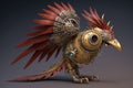 Fantasy rooster with gears and cogs