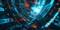 A mesmerizing futuristic AI-driven high-speed automated trading system, displaying glowing