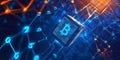 A mesmerizing futuristic AI-powered blockchain infrastructure, featuring glowing cybernetic