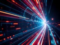 Mesmerizing Futuristic Light Trails: Cybernetic Technology & Neon Energy Paths