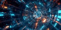 A mesmerizing futuristic visualization of an AI-powered space-time research facility, displaying Royalty Free Stock Photo