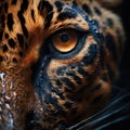 leopard macro closeup detailed eye with glare