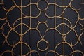 A mesmerizing geometric pattern composed of interwoven hexagons, circles, and diamond shapes, all