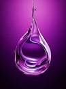 Mesmerizing Glass Drop: A Splash of Purple on a Crystal Canvas