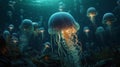 Mesmerizing Glowing Jellyfish in Ultra HD Underwater Scene