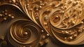 A mesmerizing golden spiral abstract background. Generative ai