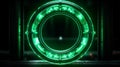 Mesmerizing green neon circle with industrial feel