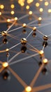 A mesmerizing grid of radiant nodes entwined by fine lines creates an intricate display, symbolizing the complexity of
