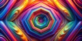 A Mesmerizing Hexagonal Loop Swirling and Kaleidoscopic Rendered in a Vibrant Spectrum of Colors Generative By AI
