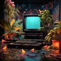Digital Glitch: Shattered Screens and Neon Chaos