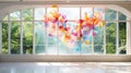 Ethereal Love: Vibrant Abstract Hearts Floating in Serene Garden