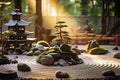 Harmony in Chaos: Capturing Zen Perfection in a Serene Rock Garden