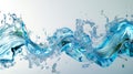 Mesmerizing Image of Dynamic Intertwining Streams of Blue Liquid